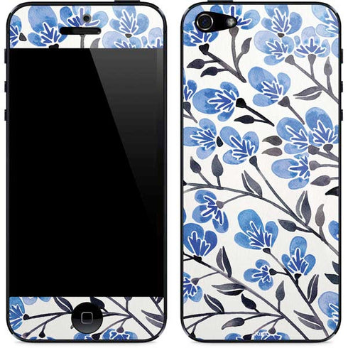 Cat Coq Blue Cherry Blossoms iPhone 5/5s/5SE Skin