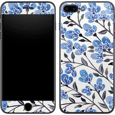 Cat Coq Blue Cherry Blossoms iPhone 8 Plus Skin