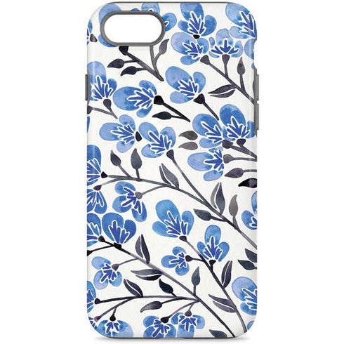 Cat Coq Blue Cherry Blossoms iPhone 8 Pro Case
