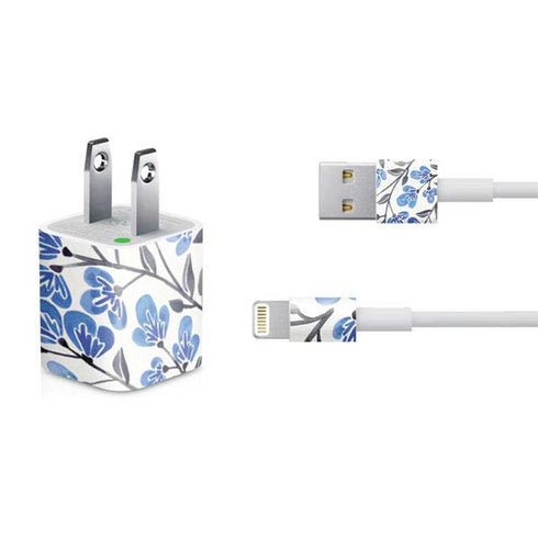 Cat Coq Blue Cherry Blossoms iPhone Charger (5W USB) Skin