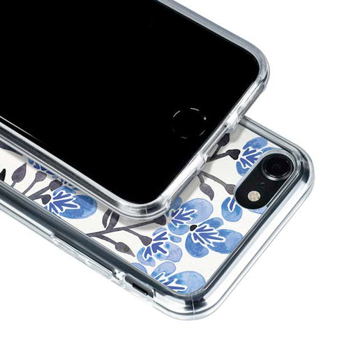 Cat Coq Blue Cherry Blossoms iPhone SE (2nd & 3rd Gen) Clear Case