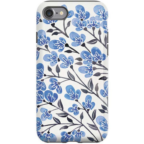 Cat Coq Blue Cherry Blossoms iPhone SE (2nd & 3rd Gen) Pro Case
