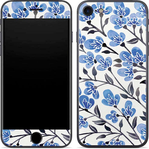 Cat Coq Blue Cherry Blossoms iPhone SE (2nd & 3rd Gen) Skin