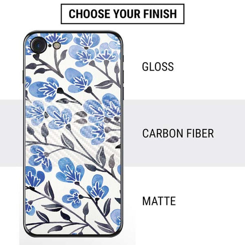 Cat Coq Blue Cherry Blossoms iPhone SE (2nd & 3rd Gen) Skin