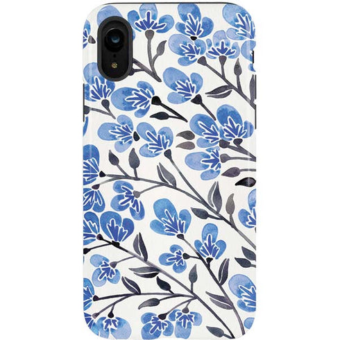 Cat Coq Blue Cherry Blossoms iPhone XR Pro Case