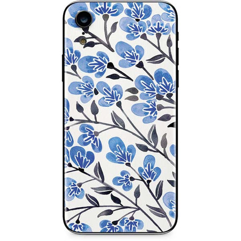 Cat Coq Blue Cherry Blossoms iPhone XR Skin