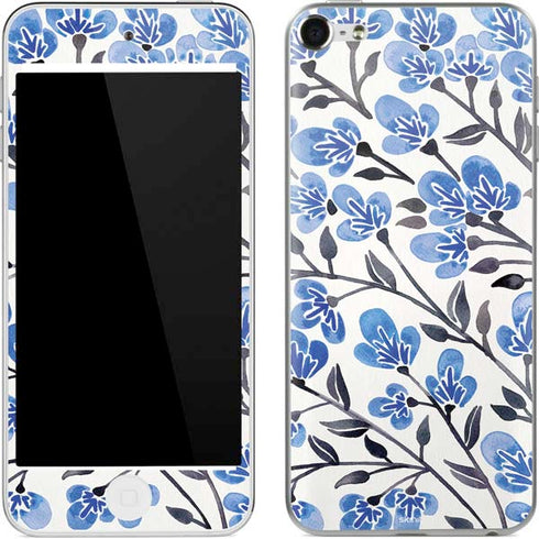 Cat Coq Blue Cherry Blossoms Apple iPod Skin
