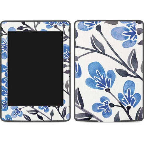 Cat Coq Blue Cherry Blossoms Amazon Kindle Skin