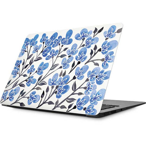 Cat Coq Blue Cherry Blossoms Apple MacBook Skin