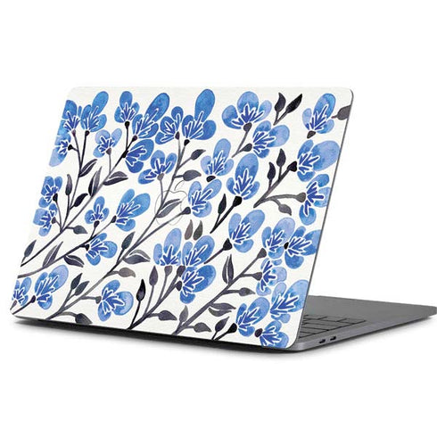 Cat Coq Blue Cherry Blossoms Apple MacBook Pro 13-inch Skin