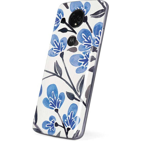 Cat Coq Blue Cherry Blossoms Moto E5 Plus Skin