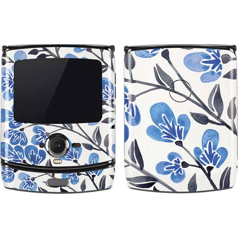 Cat Coq Blue Cherry Blossoms Motorola RAZR Skin