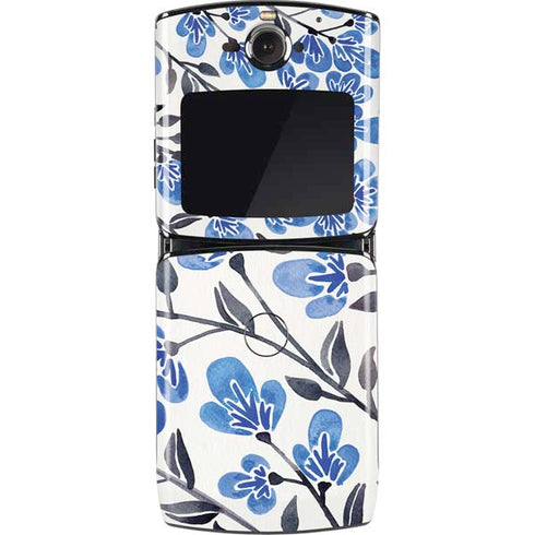 Cat Coq Blue Cherry Blossoms Motorola RAZR Skin