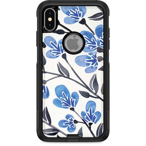 Cat Coq Blue Cherry Blossoms Otterbox Commuter iPhone Skin