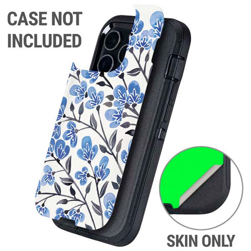 Blue Cherry Blossoms by Cat Coq Otterbox Defender iPhone Skin