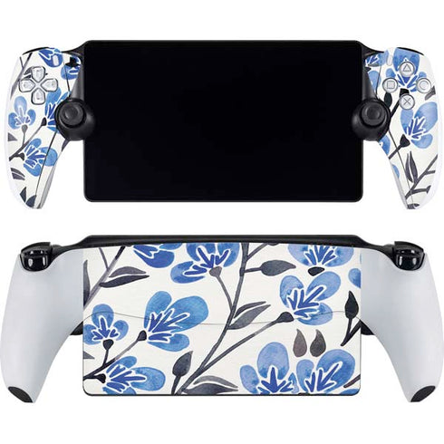 Blue Cherry Blossoms by Cat Coq PlayStation Portal Remote Player Skin