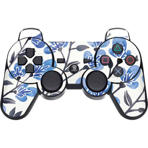 Cat Coq Blue Cherry Blossoms PS3 Dual Shock wireless controller Skin