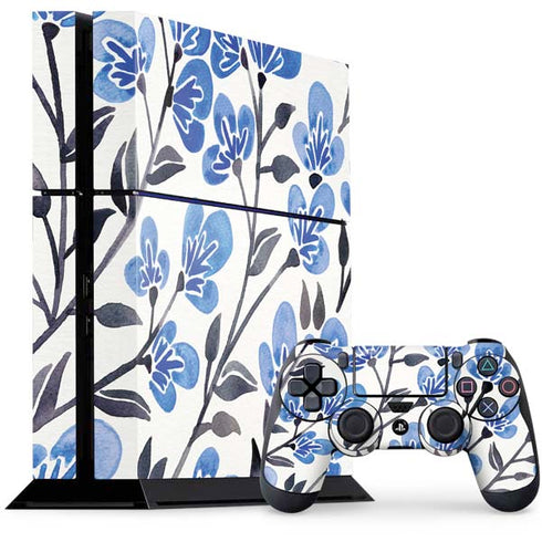 Cat Coq Blue Cherry Blossoms PS4 Console and Controller Bundle Skin