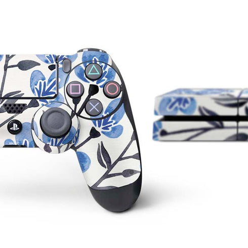 Cat Coq Blue Cherry Blossoms PS4 Console and Controller Bundle Skin