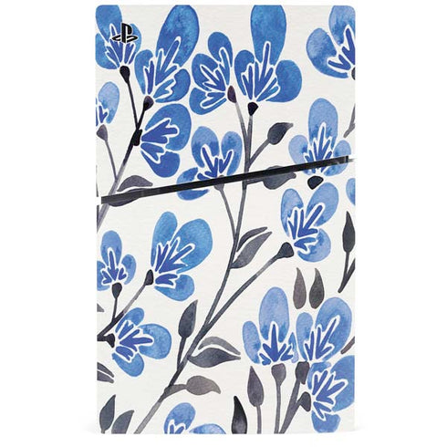 Blue Cherry Blossoms by Cat Coq PS5 Slim Digital Edition Bundle Skin