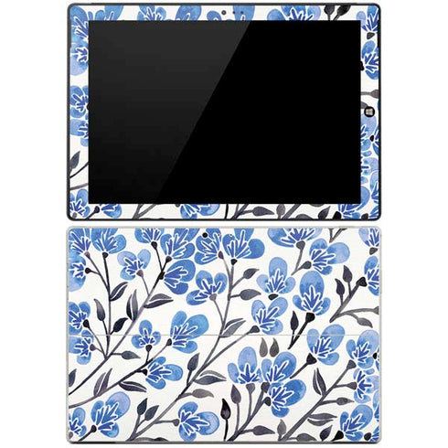 Cat Coq Blue Cherry Blossoms Surface Pro 3 Skin