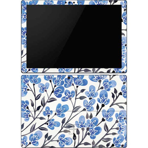 Cat Coq Blue Cherry Blossoms Surface Pro 6 Skin