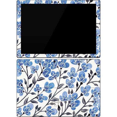 Cat Coq Blue Cherry Blossoms Surface Pro 7 Skin