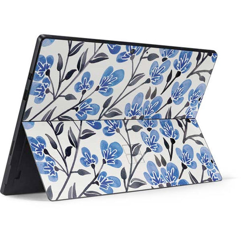 Cat Coq Blue Cherry Blossoms Surface Pro 7 Skin