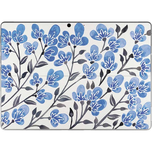 Cat Coq Blue Cherry Blossoms Surface Pro 8 Skin