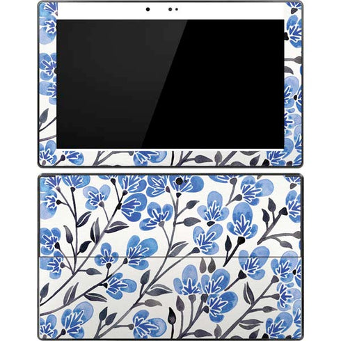 Cat Coq Blue Cherry Blossoms Surface Pro Tablet Skin