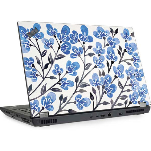 Cat Coq Blue Cherry Blossoms Lenovo ThinkPad Skin