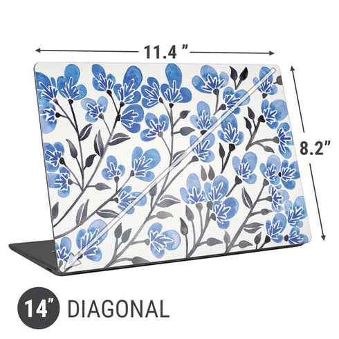 Cat Coq Blue Cherry Blossoms Universal Laptop 14in (11.4 x 8.2in) Skin