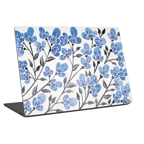 Cat Coq Blue Cherry Blossoms Universal Laptop 18in (14.6 x 10.6in) Skin
