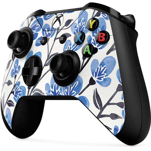 Cat Coq Blue Cherry Blossoms Xbox One X Controller Skin