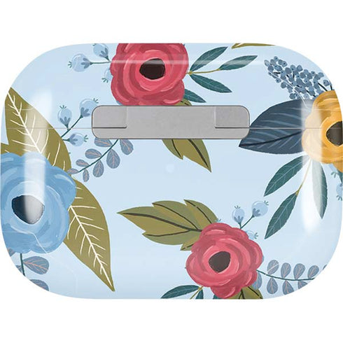 Blue Fall Flowers AirPods Pro 2nd Gen Skin