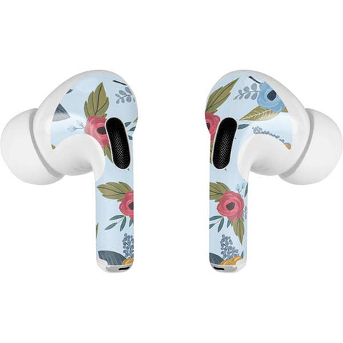 Blue Fall Flowers AirPods Pro 2nd Gen Skin