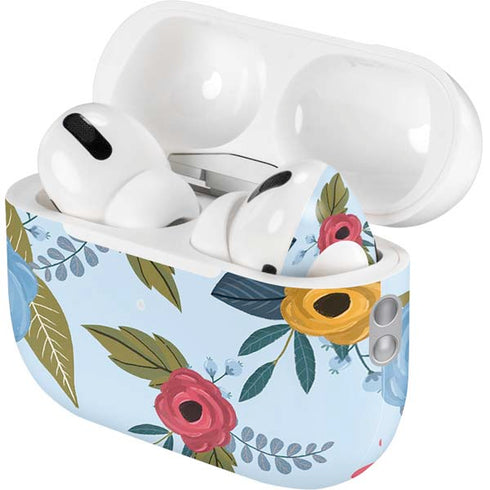 Blue Fall Flowers AirPods Pro 2nd Gen Skin