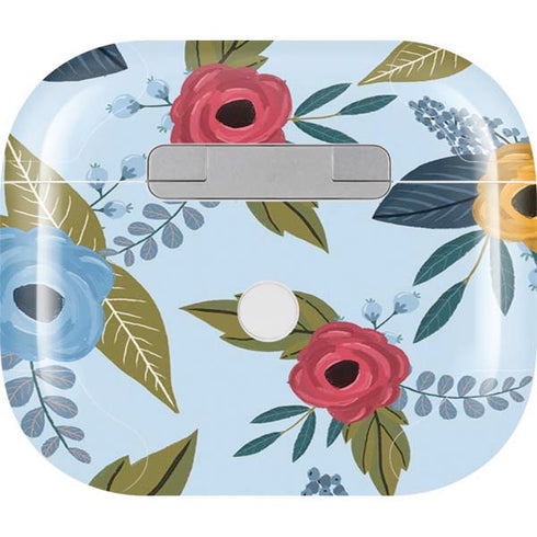 Blue Fall Flowers Apple AirPods (3rd Gen 2021) Skin