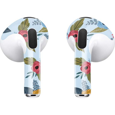 Blue Fall Flowers Apple AirPods (3rd Gen 2021) Skin