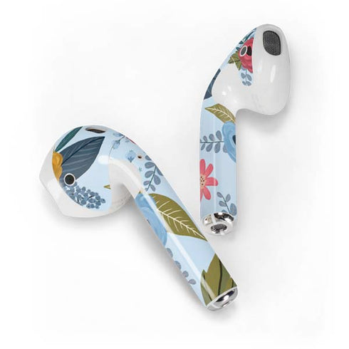 Blue Fall Flowers Apple AirPods Skin