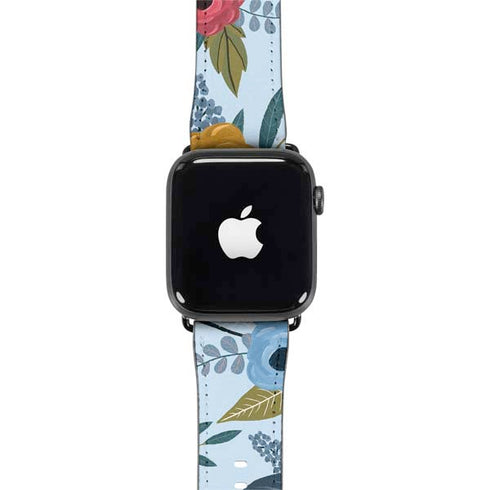Blue Fall Flowers Apple Watch Band 38-40mm