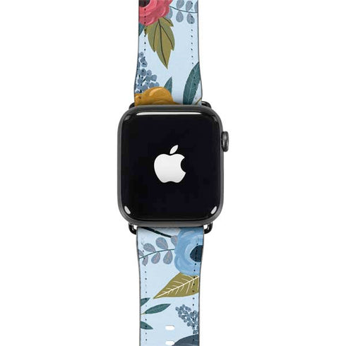 Blue Fall Flowers Apple Watch Band 42-44mm