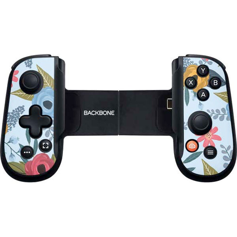 Blue Fall Flowers Backbone One for iPhone Game Controller Skin