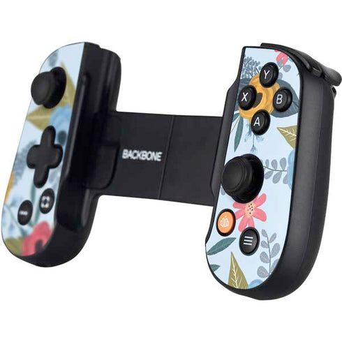 Blue Fall Flowers Backbone One for iPhone Game Controller Skin