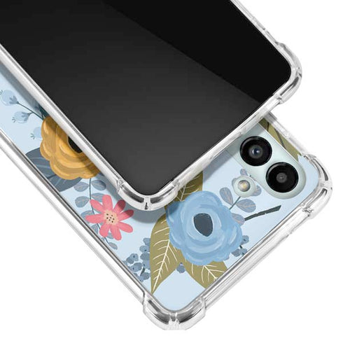 Blue Fall Flowers Galaxy A13 5G Clear Case