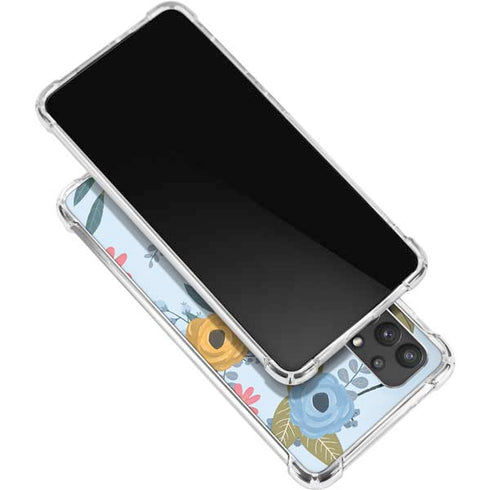 Blue Fall Flowers Galaxy A32 5G Clear Case