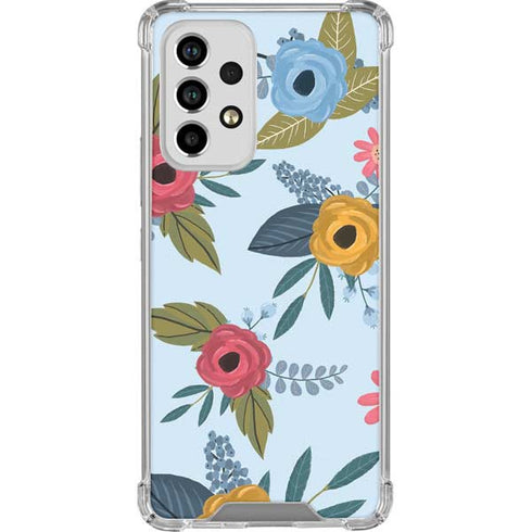 Blue Fall Flowers Galaxy A33 5G Clear Case