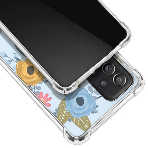 Blue Fall Flowers Galaxy A52 5G Clear Case