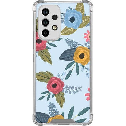 Blue Fall Flowers Galaxy A53 5G Clear Case