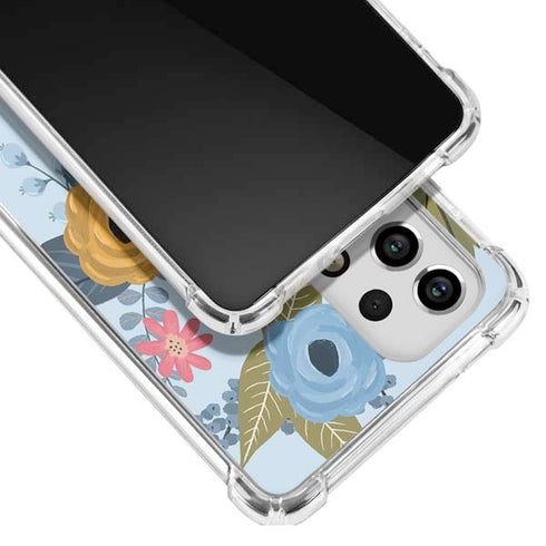 Blue Fall Flowers Galaxy A53 5G Clear Case